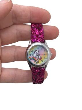 Limited Too Girls Unicorn Watch Pink Sequin Strap Analog New Battery
